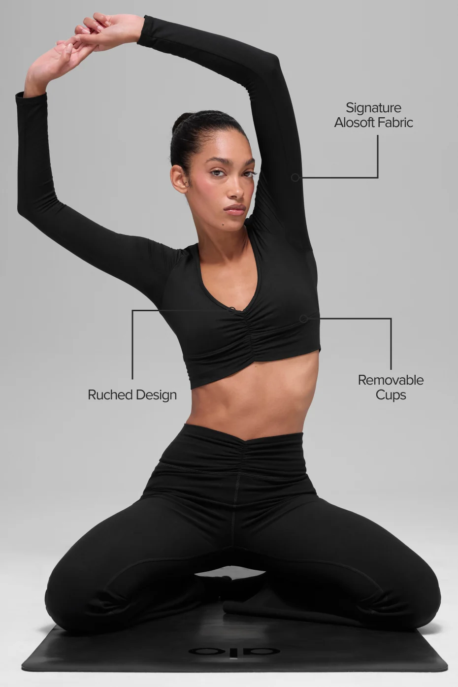 Alosoft Intuition Long Sleeve Bra - Black - Image 2
