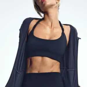 ALO Softsculpt Feel The Heat Halter Bra - Navy